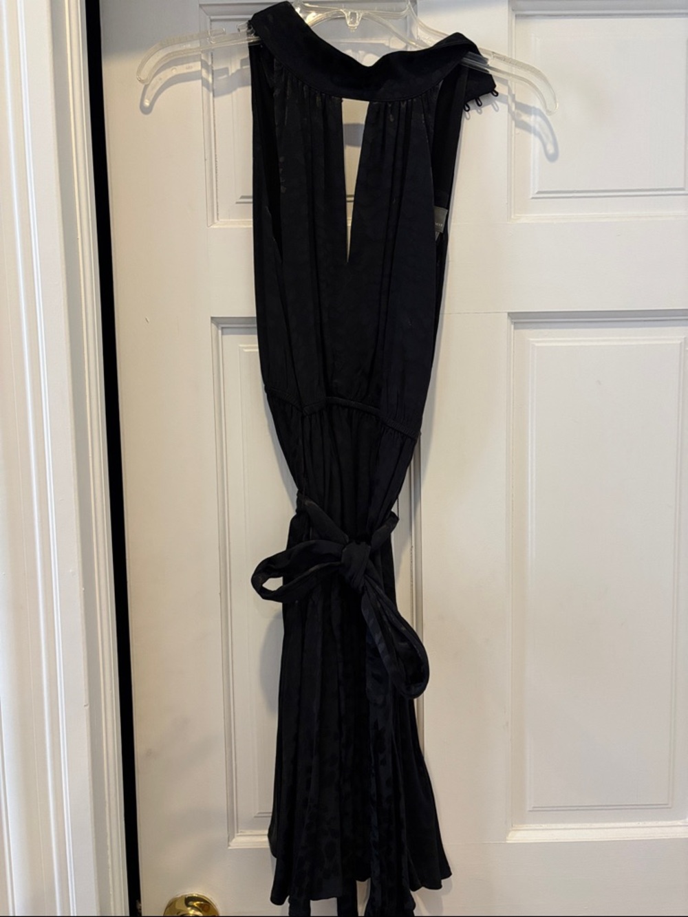 Anthropologie Black Mini Dress with Tie Waist